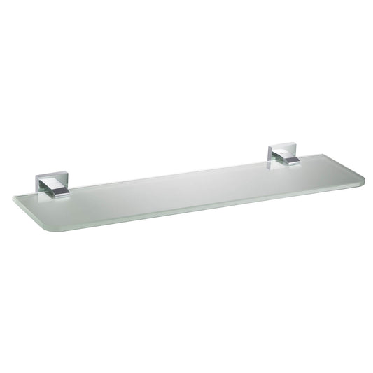 Modern Wall-Mounted Bathroom Glass Shelf with Brass Holders AA010071