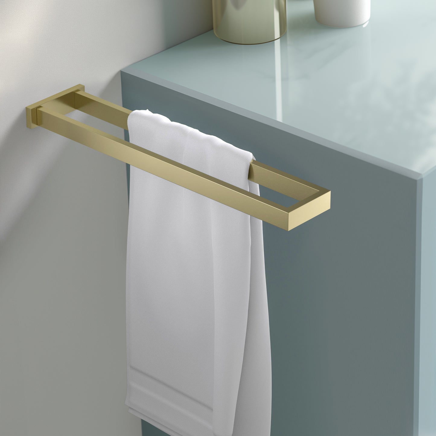 Aquavit Double Brass Construction Space-Saving Towel Holder AA010083