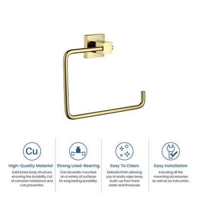 Elegant Heavy-Duty Brass Towel Ring AA010250