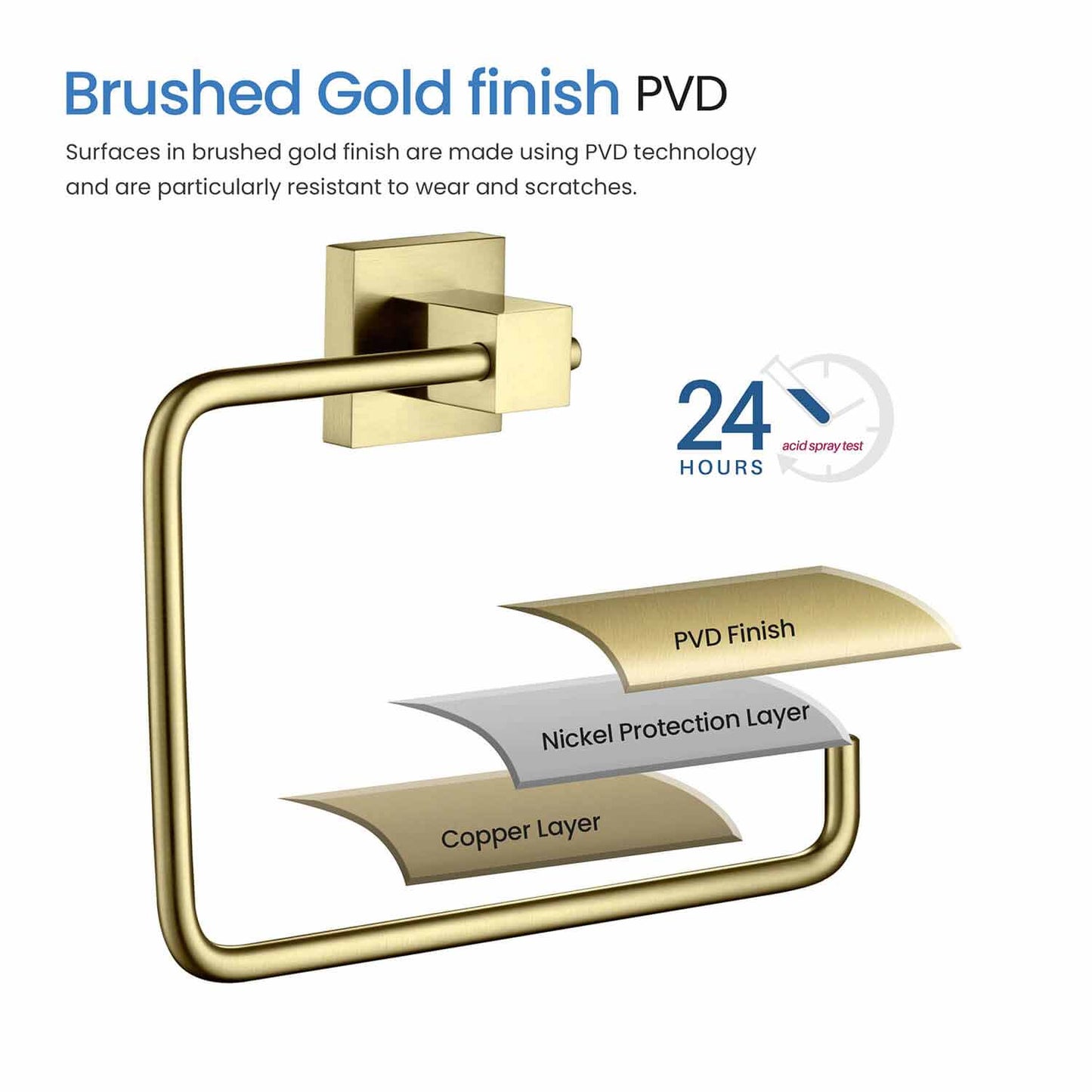 Elegant Heavy-Duty Brass Towel Ring AA010250