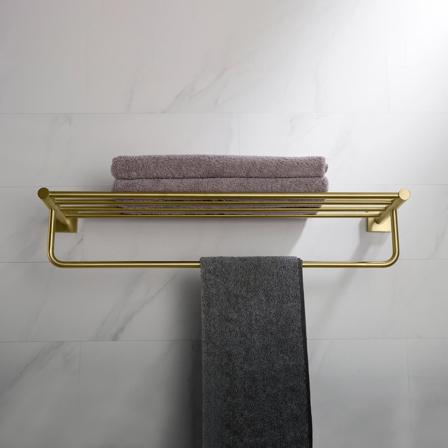 Brass Wall-Mounted Towel Rack with square flange AA020058