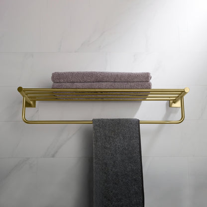 Brass Wall-Mounted Towel Rack with square flange AA020058