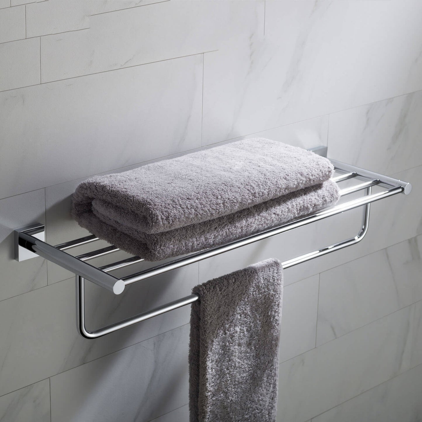 Brass Wall-Mounted Towel Rack with square flange AA020058