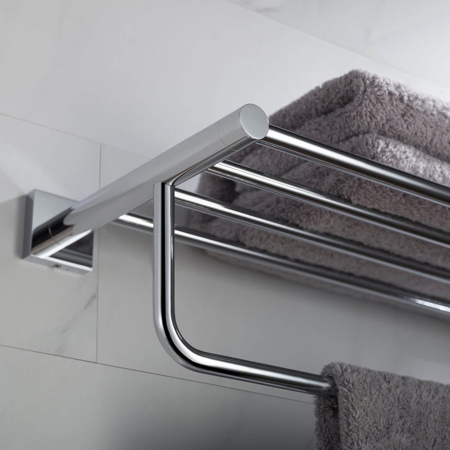 Brass Wall-Mounted Towel Rack with square flange AA020058