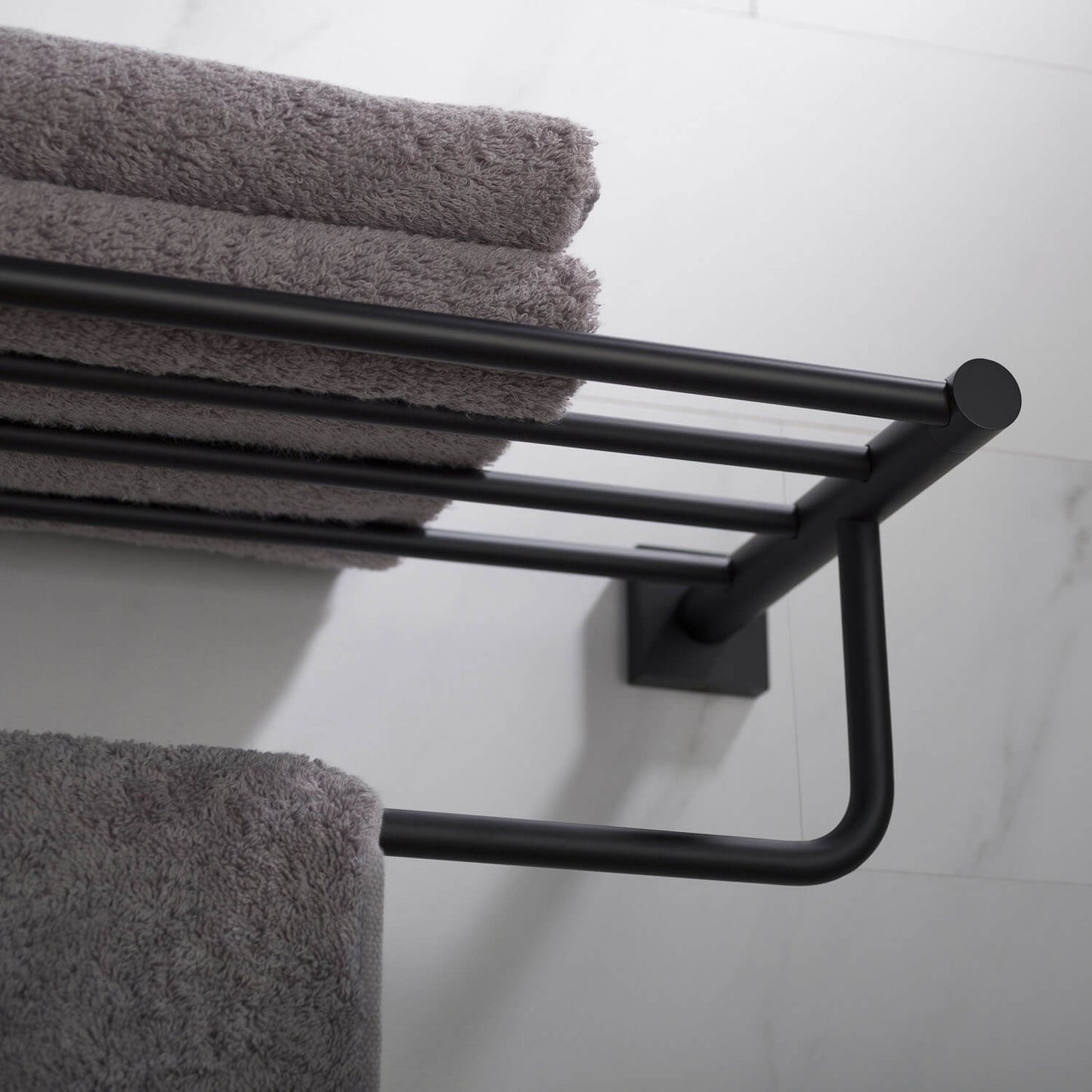 Brass Wall-Mounted Towel Rack with square flange AA020058