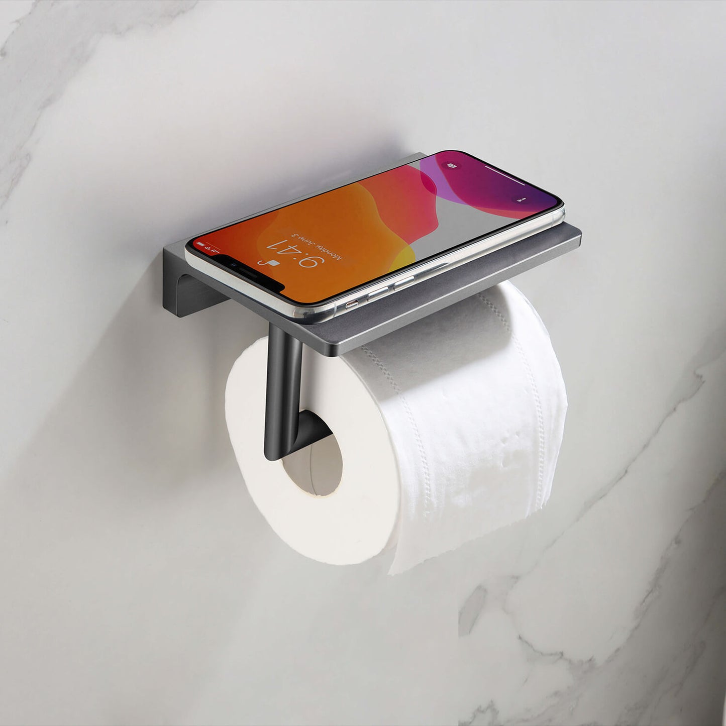 Stylish BrassTissue Holder with Shelf AA030046