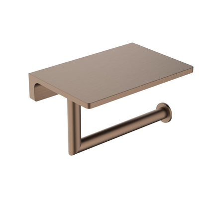 Stylish BrassTissue Holder with Shelf AA030046