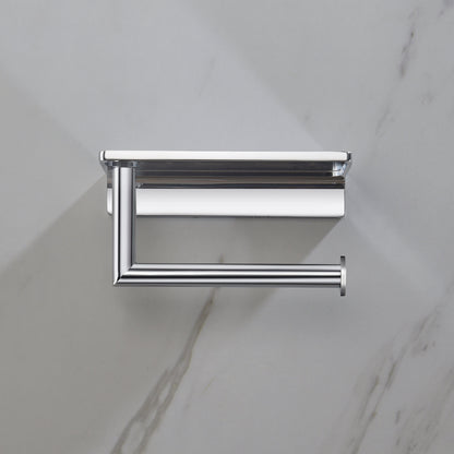 Stylish BrassTissue Holder with Shelf AA030046