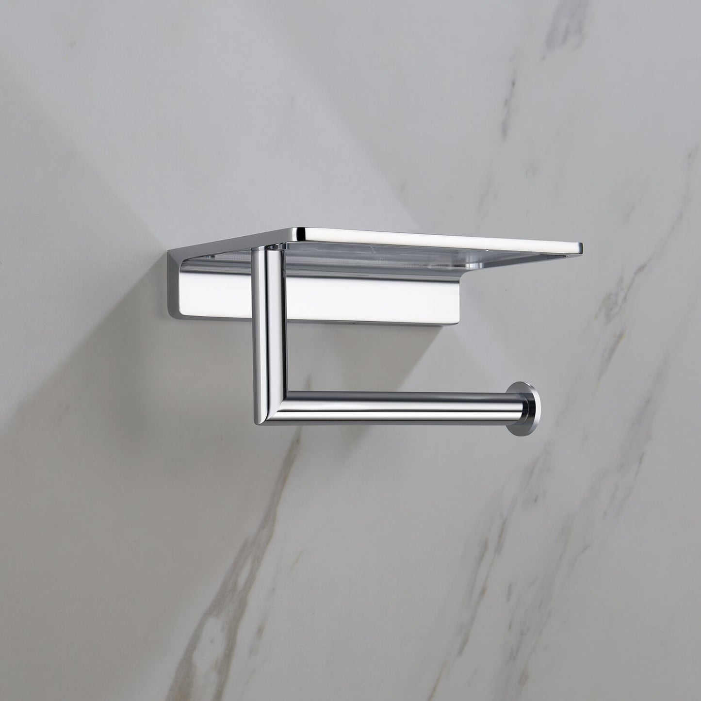 Stylish BrassTissue Holder with Shelf AA030046