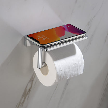 Stylish BrassTissue Holder with Shelf AA030046