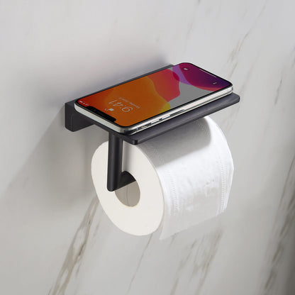 Stylish BrassTissue Holder with Shelf AA030046
