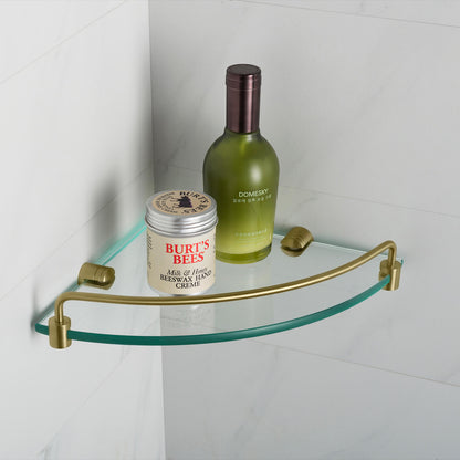 Luxury Brass Bathroom Shelf with 8mm Tempered Glass AA030074