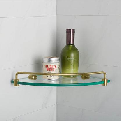 Luxury Brass Bathroom Shelf with 8mm Tempered Glass AA030074