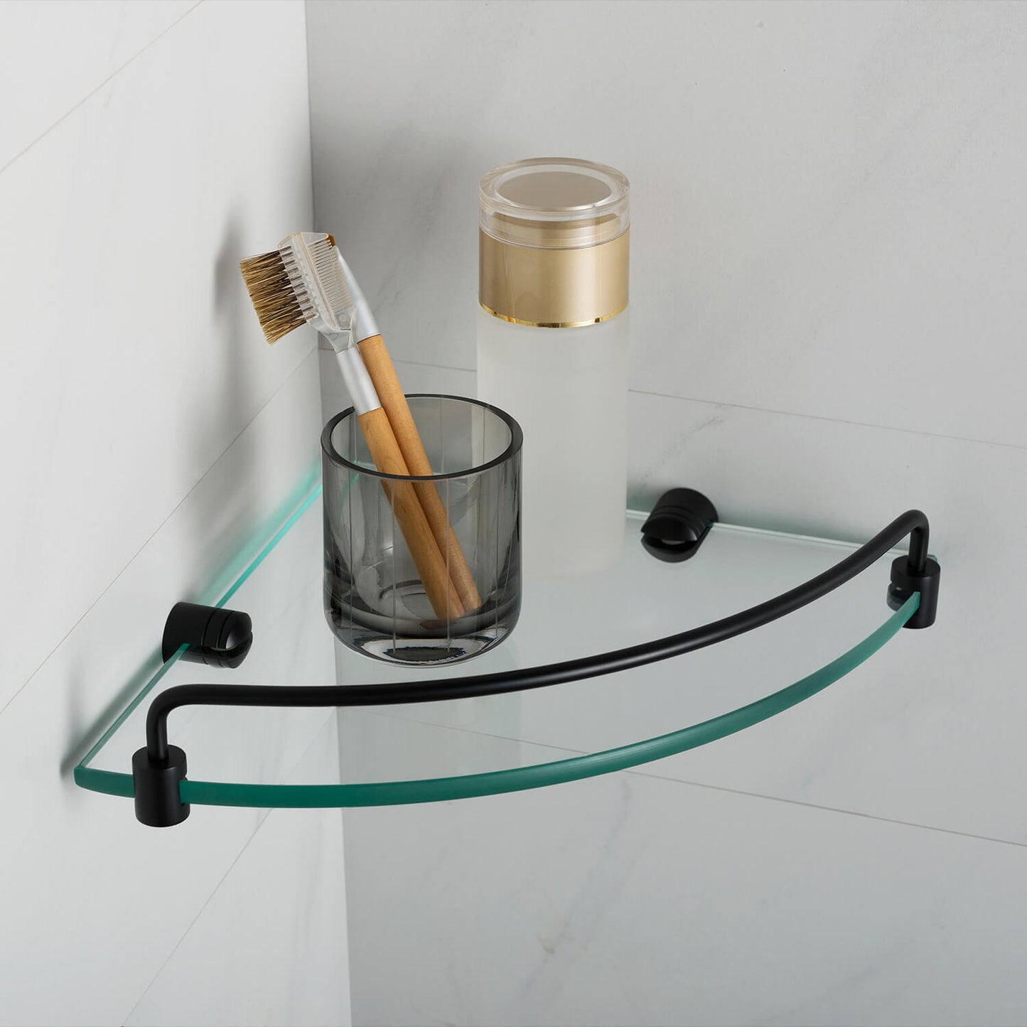Luxury Brass Bathroom Shelf with 8mm Tempered Glass AA030074