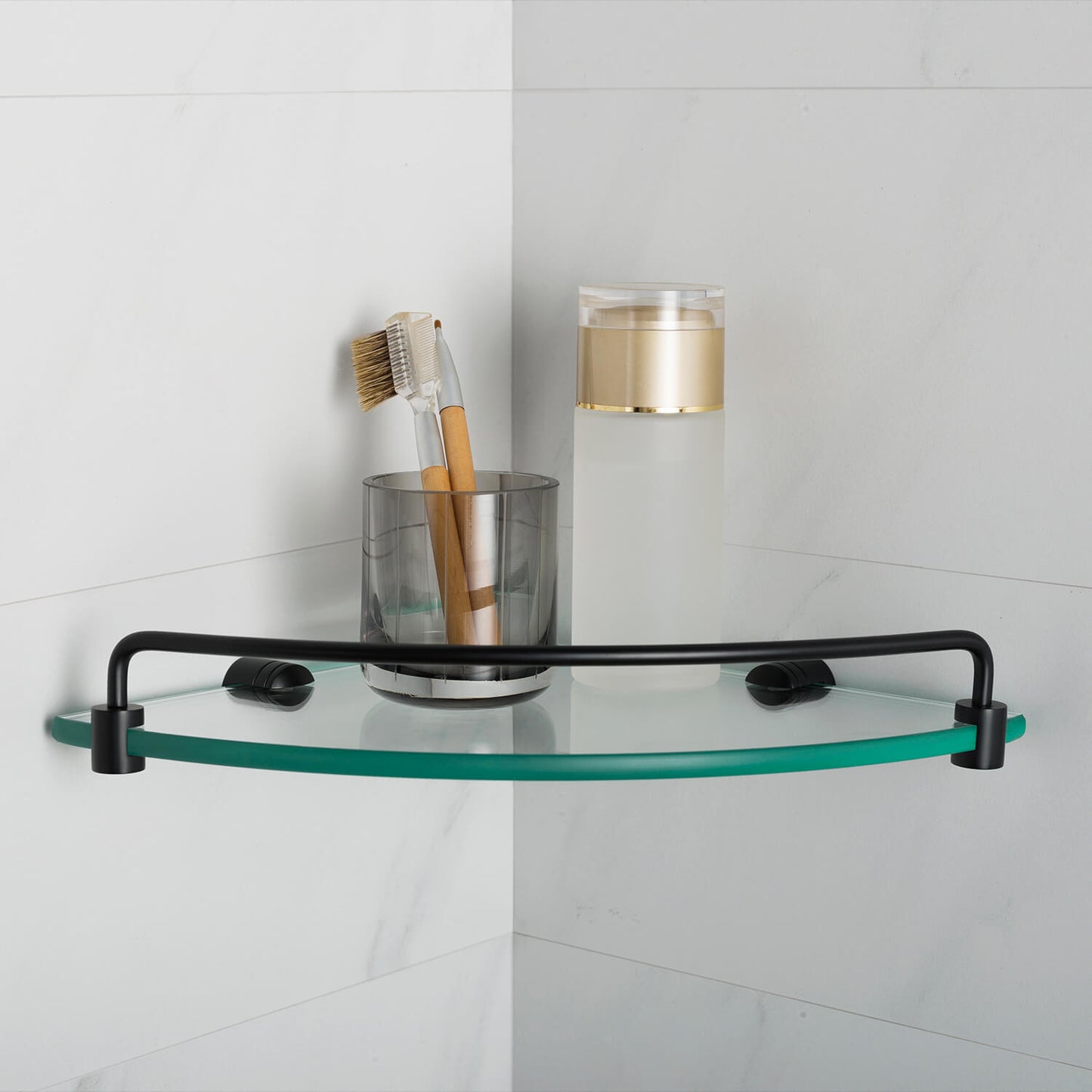 Luxury Brass Bathroom Shelf with 8mm Tempered Glass AA030074