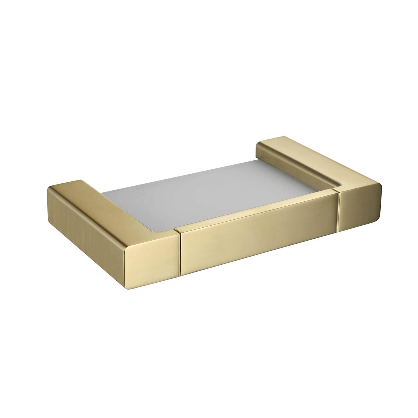Status Brass Material Soap Dish Holder With Ultra White Glass shelf AA050022