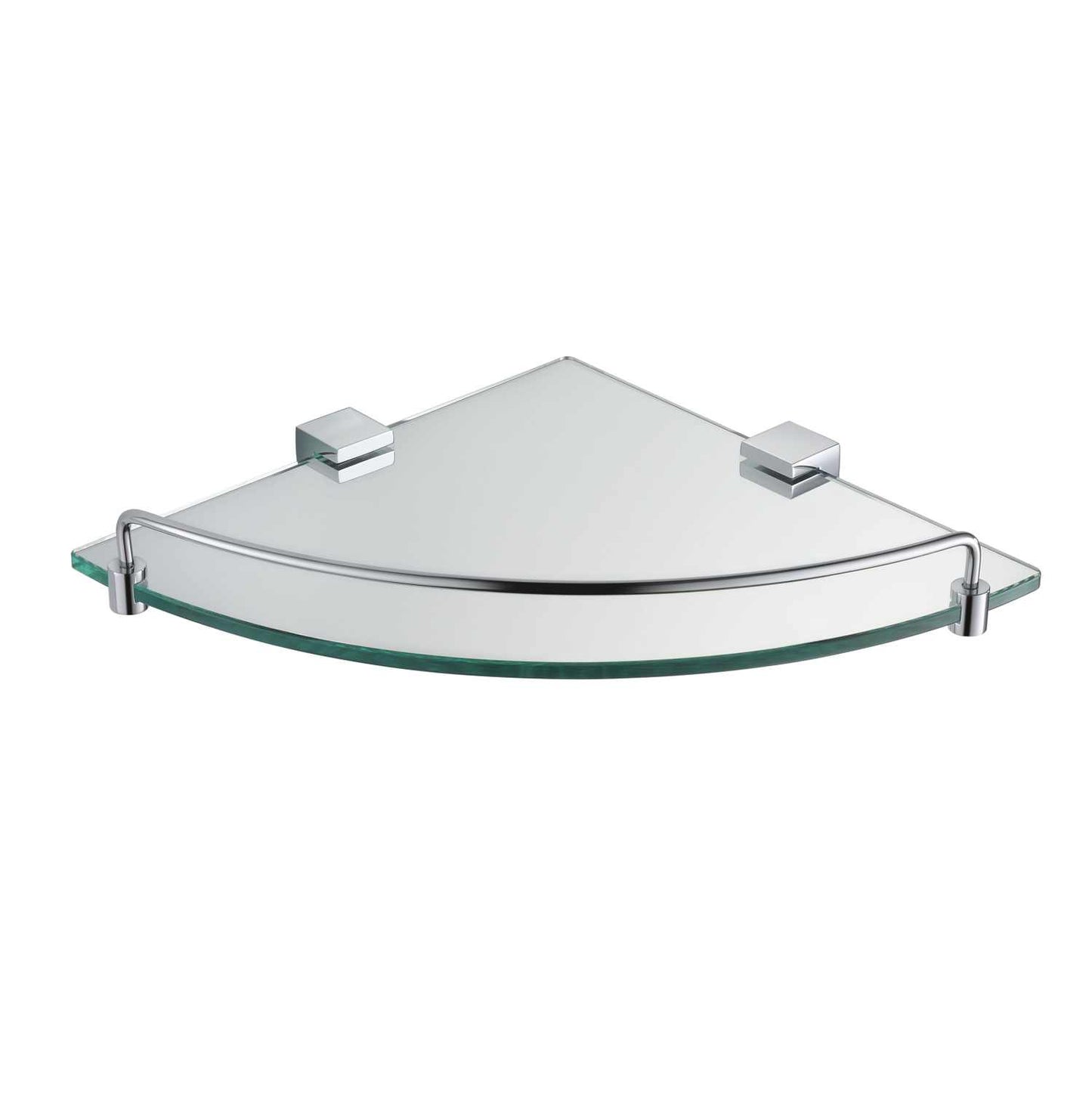 Elite Solid Brass Corner Frosted glass Shelf With Rail AA070073