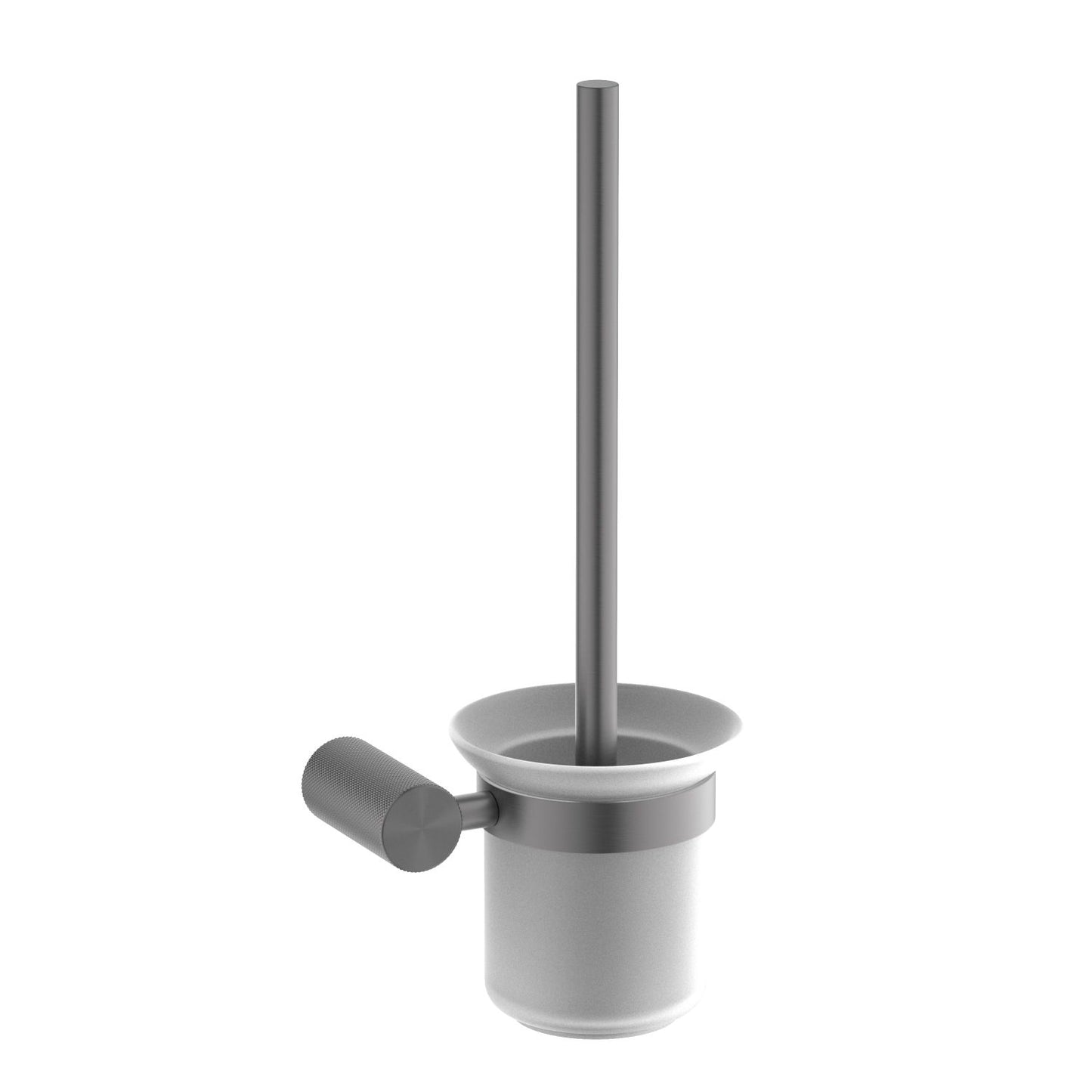Knurl Wall Hung Toilet brush holder Frosted Glass Cup AA080061