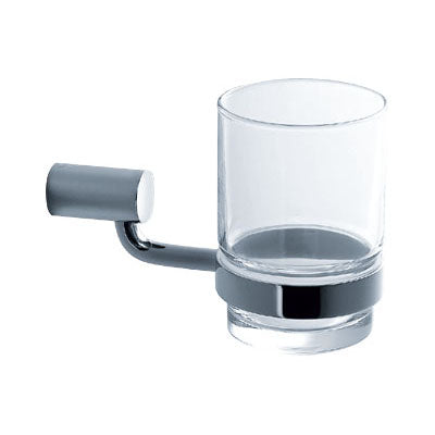 Renior Durable Brass Tumbler Holder With Transparent Glass Cup AA090031
