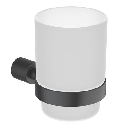 Renior Durable Brass Tumbler Holder With Transparent Glass Cup AA090031