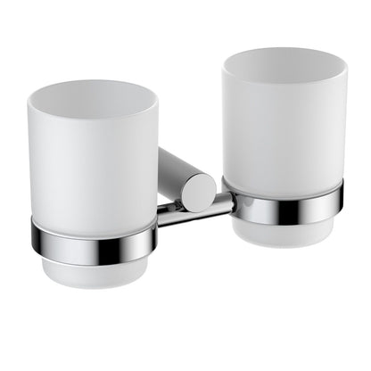 Round Brass Tumbler Holder With Transparent Glass Cup AA090034