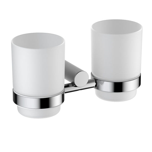 Round Brass Tumbler Holder With Transparent Glass Cup AA090034