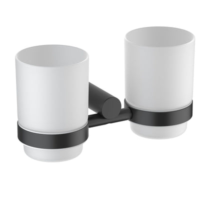 Round Brass Tumbler Holder With Transparent Glass Cup AA090034