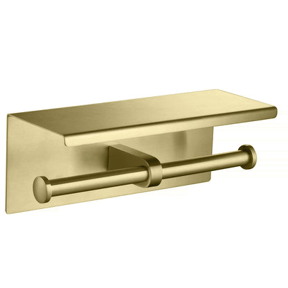 Stainless Steel Double Tissue Holder with Shelf AA110045