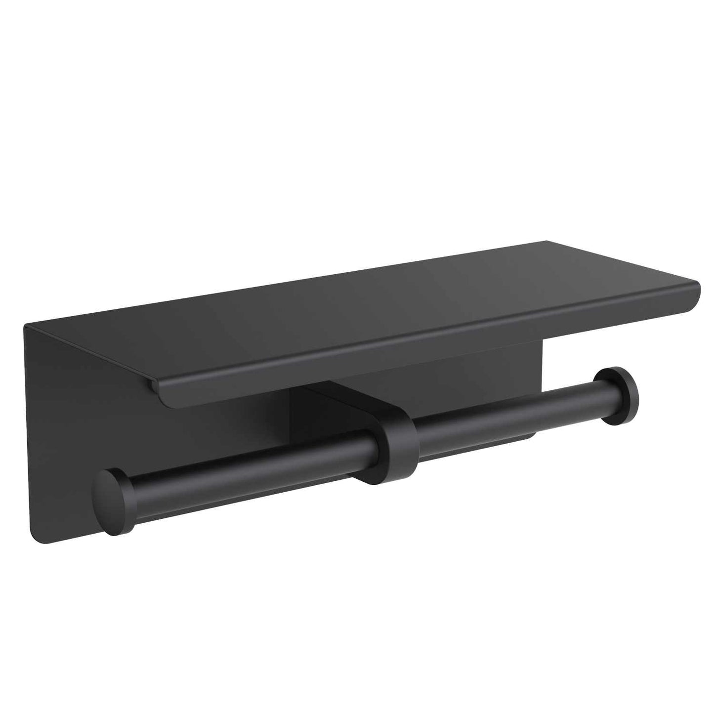 Stainless Steel Double Tissue Holder with Shelf AA110045