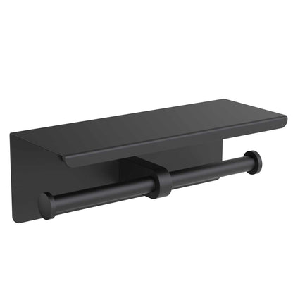 Stainless Steel Double Tissue Holder with Shelf AA110045