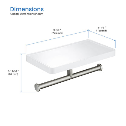 Stainless Steel Double Tissue Holder with ABS Shelf AA110055