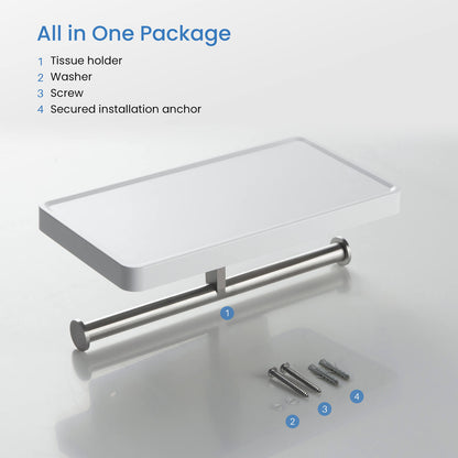Stainless Steel Double Tissue Holder with ABS Shelf AA110055
