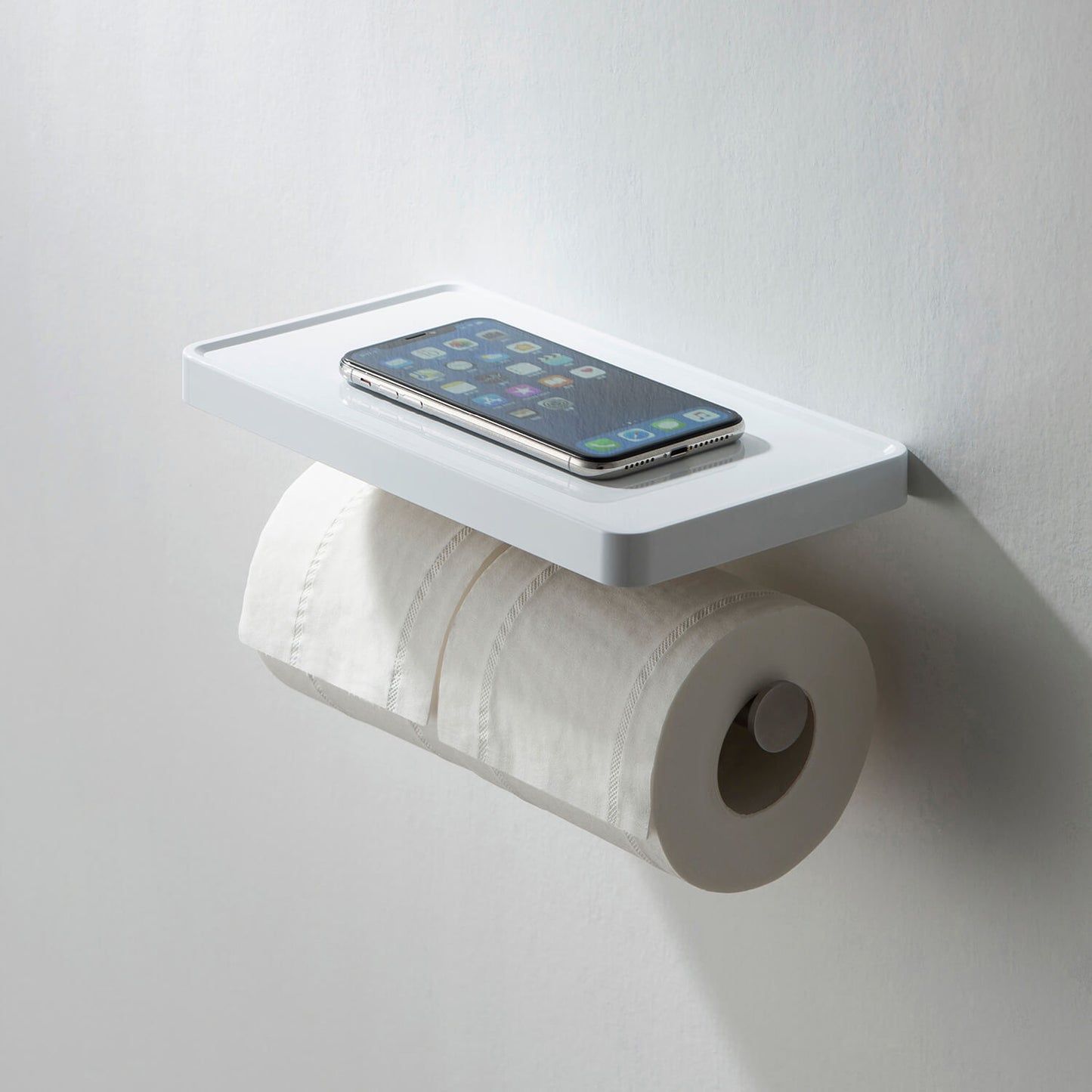 Stainless Steel Double Tissue Holder with ABS Shelf AA110055
