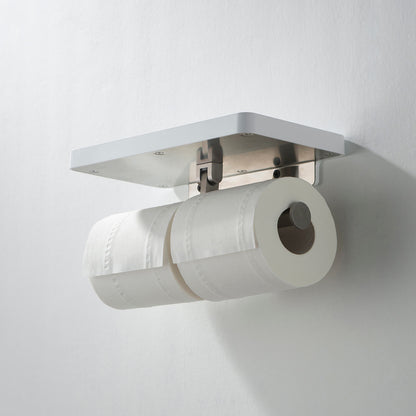 Stainless Steel Double Tissue Holder with ABS Shelf AA110055