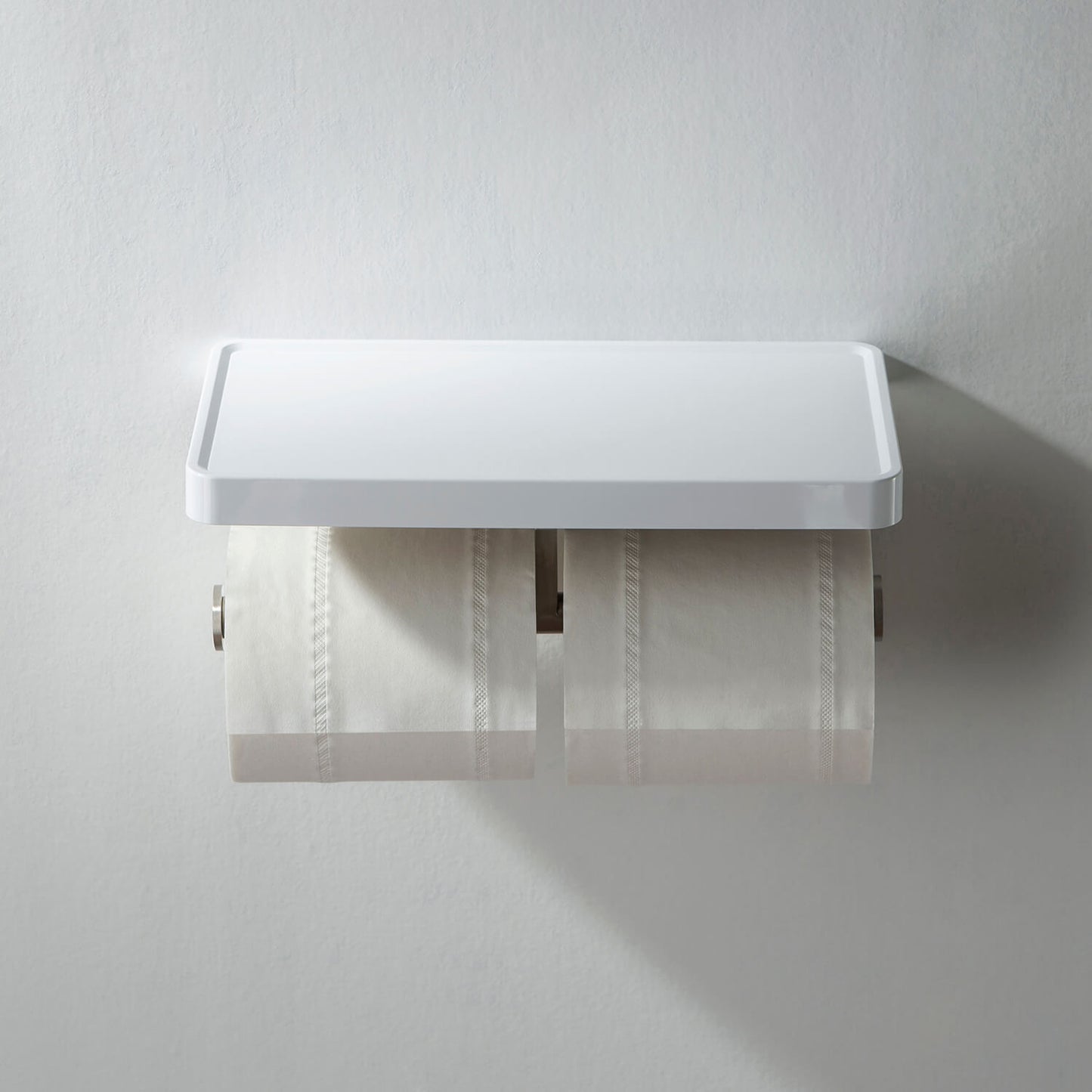 Stainless Steel Double Tissue Holder with ABS Shelf AA110055
