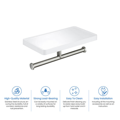 Stainless Steel Double Tissue Holder with ABS Shelf AA110055