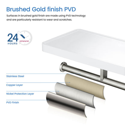 Stainless Steel Double Tissue Holder with ABS Shelf AA110055