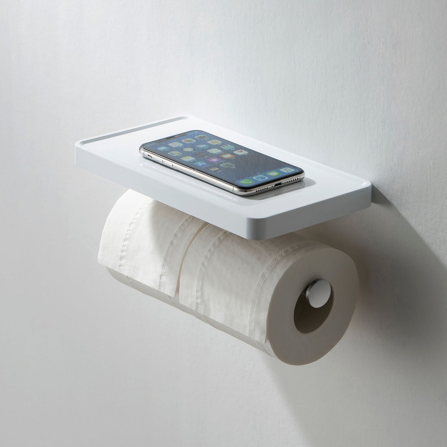 Stainless Steel Double Tissue Holder with ABS Shelf AA110055