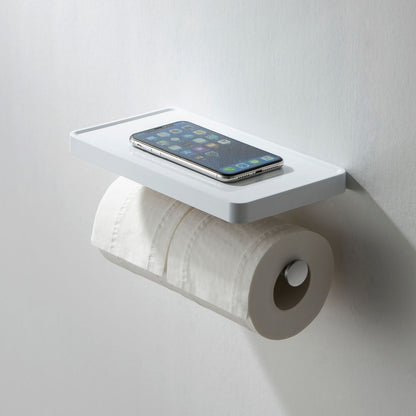 Stainless Steel Double Tissue Holder with ABS Shelf AA110055