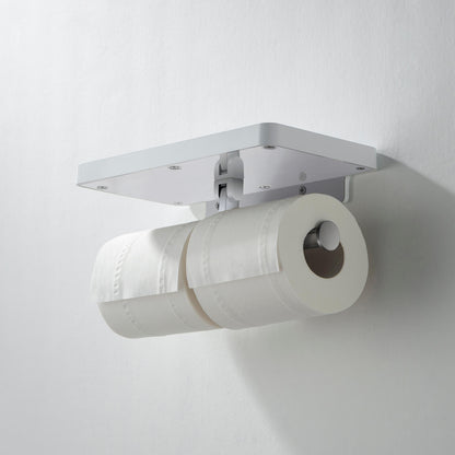 Stainless Steel Double Tissue Holder with ABS Shelf AA110055