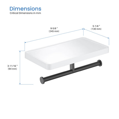 Stainless Steel Double Tissue Holder with ABS Shelf AA110055