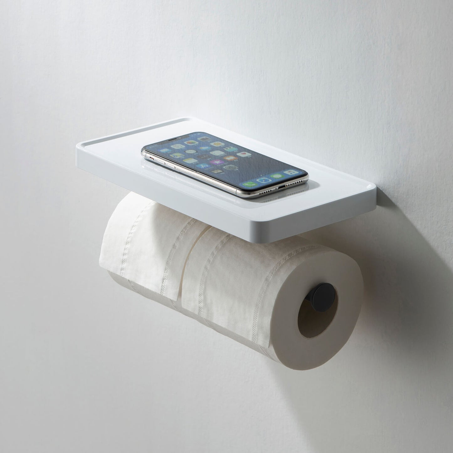 Stainless Steel Double Tissue Holder with ABS Shelf AA110055