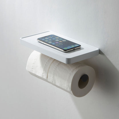 Stainless Steel Double Tissue Holder with ABS Shelf AA110055