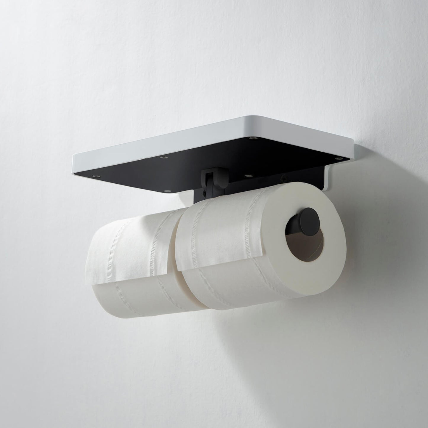 Stainless Steel Double Tissue Holder with ABS Shelf AA110055