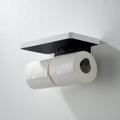 Stainless Steel Double Tissue Holder with ABS Shelf AA110055