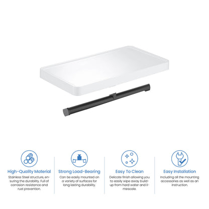Stainless Steel Double Tissue Holder with ABS Shelf AA110055
