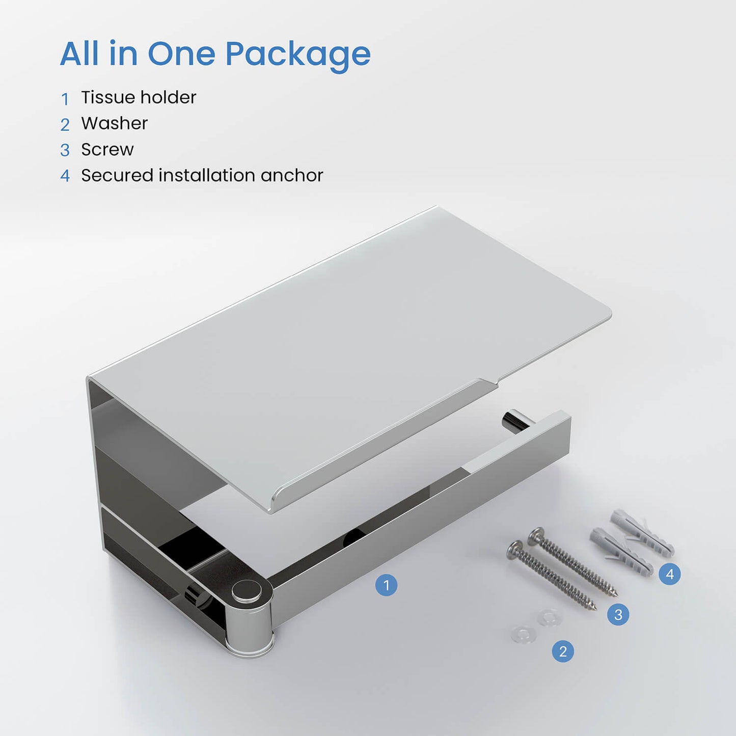 Stainless Steel Swivel Tissue Holder Shelf AA110056