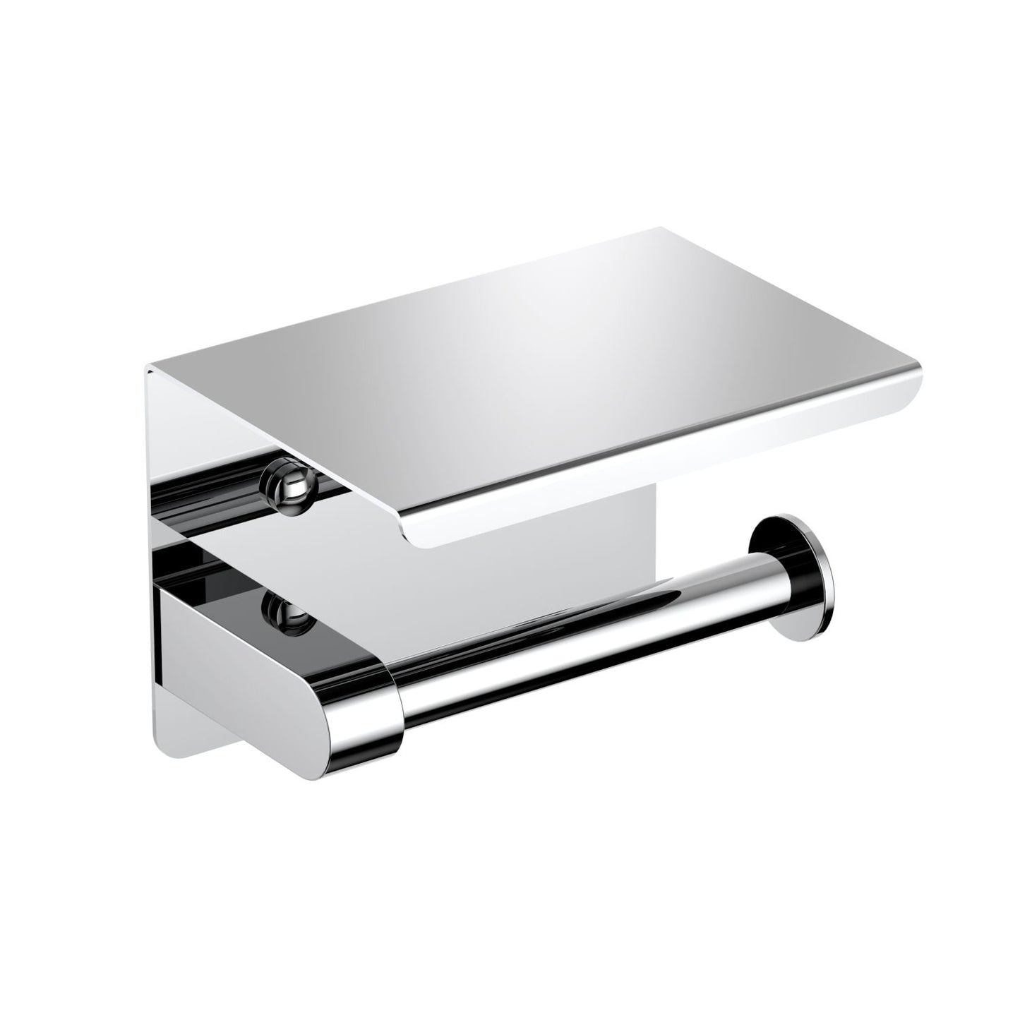 Space-Saving Stainless Steel Tissue holder with shelf AA110057