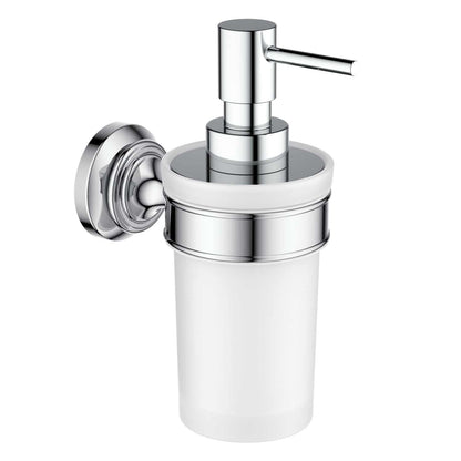 Sleek Brass Soap Dispenser Holder with Frosted Glass Tumbler AA240038