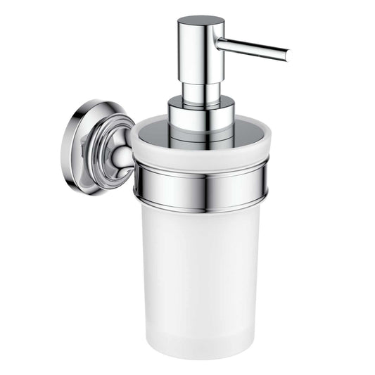 Sleek Brass Soap Dispenser Holder with Frosted Glass Tumbler AA240038